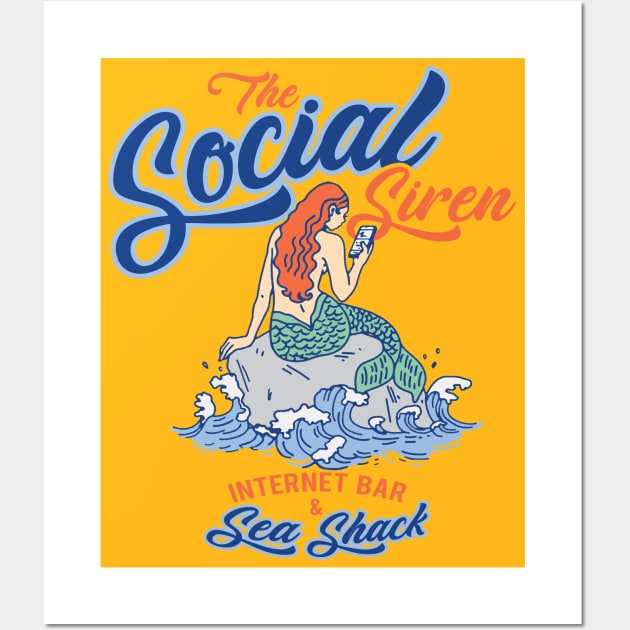 The Social Siren Internet Bar and Sea Shack Wall Art by Alema Art